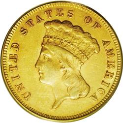1870 $3 AU55 PCGS. As with most high grade 1870 threes 1870[$3] AU55 PCGS.