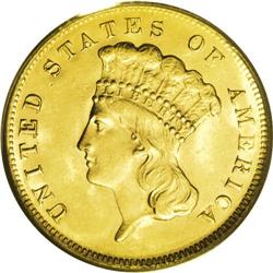 1878 $3 MS62 PCGS. The 1878 business strike is the mos 1878[$3] MS62 PCGS.