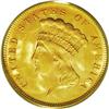 Image 1 : 1878 $3 MS63 PCGS. A lustrous apricot-gold type coin w 1878[$3] MS63 PCGS.