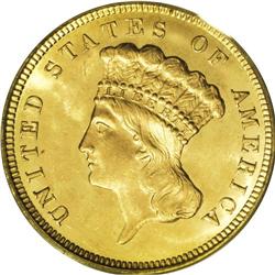 1879 $3 MS64 PCGS. Mint State 1879 three dollar coins 1879[$3] MS64 PCGS.
