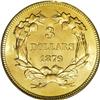 Image 2 : 1879 $3 MS64 PCGS. Mint State 1879 three dollar coins 1879[$3] MS64 PCGS.