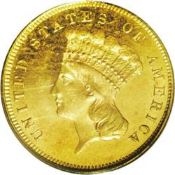 1880 $3 MS64 PCGS. 1,000 1880 Three dollar gold piece 1880[$3] MS64 PCGS.