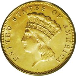 1887 $3 MS65 PCGS. All business strike 1887 three doll 1887[$3] MS65 PCGS.