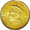 Image 1 : 1889 $3 MS64 PCGS. During the final year of production 1889[$3] MS64 PCGS.
