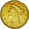 Image 1 : 1851-C $5 AU53 PCGS. Variety 16-G. Nicely struck throu 1851-C[$5] AU53 PCGS.
