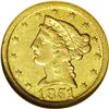 Image 1 : 1851-D $5 AU50 NGC. Variety 25-Q. Typically struck, wh 1851-D[$5] AU50 NGC.