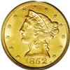 Image 1 : 1852 $5 MS63 PCGS. Lustrous and well frosted with rich 1852[$5] MS63 PCGS.