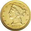 Image 1 : 1857-C $5 AU58 NGC. Variety 25-J. A relatively availab 1857-C[$5] AU58 NGC.