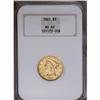 Image 1 : 1861 $5 MS60 NGC. Lustrous for the designated grade, a 1861[$5] MS60 NGC.