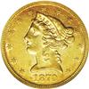 Image 1 : 1870 $5 AU58 NGC. Despite a higher mintage, the 1870 h 1870[$5] AU58 NGC.