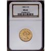 Image 1 : 1884-S $5 MS62 NGC. A crisply struck piece that has go 1884-S[$5] MS62 NGC.