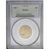 Image 3 : 1911 $5 MS63 PCGS. Housed in a green-label holder. Sat 1911[$5] MS63 PCGS.