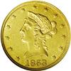 Image 1 : 1853/2 $10 AU55 NGC. FS-007. Two curved lines are obvi 1853/2[$10] AU55 NGC.