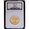 Image 3 : 1856 $10 MS62 NGC. The 1856 eagle is very scarce in al 1856[$10] MS62 NGC.