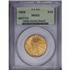 Image 1 : 1908 $10 Motto MS63 PCGS. This original first-year Ind 1908[$10] Motto MS63 PCGS.