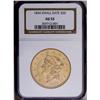 Image 1 : 1854 $20 Small Date AU55 NGC. Bright luster outlines t 1854[$20] Small Date AU55 NGC.
