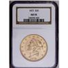 Image 1 : 1872 $20 AU55 NGC. Attractive reddish highlights and s 1872[$20] AU55 NGC.