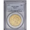 Image 1 : 1873 $20 Open 3 AU58 PCGS. The more common variety of 1873[$20] Open 3 AU58 PCGS.