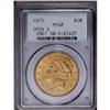 Image 1 : 1873 $20 Open 3 MS60 PCGS. This Type Two type coin has 1873[$20] Open 3 MS60 PCGS.