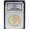 Image 1 : 1889-S $20 MS62 NGC. One of the more available S-mints 1889-S[$20] MS62 NGC.