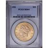 Image 1 : 1901 $20 MS64 PCGS. This peach-tinged Choice double ea 1901[$20] MS64 PCGS.