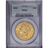 Image 1 : 1904 $20 MS64 PCGS. This lustrous older holder near-Ge 1904[$20] MS64 PCGS.