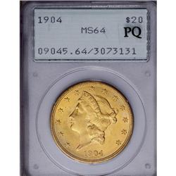1904 $20 MS64 PCGS. This beautiful yellow-gold type co 1904[$20] MS64 PCGS.