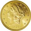 Image 1 : 1907-D $20 MS65 NGC. One of only two Denver mint twent 1907-D[$20] MS65 NGC.