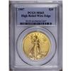 Image 3 : 1907 $20 High Relief, Wire Rim MS63 PCGS. The satiny y 1907[$20] High Relief, Wire Rim MS63 PCGS.