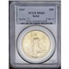 Image 1 : 1907 $20 Arabic Numerals MS63 PCGS. This lustrous piec 1907[$20] Arabic Numerals MS63 PCGS.