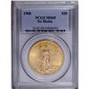 Image 1 : 1908 $20 No Motto MS65 PCGS. A pleasing example of thi 1908[$20] No Motto MS65 PCGS.