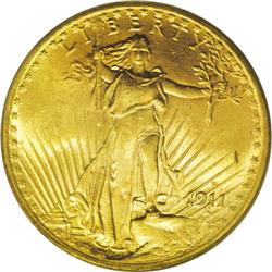 1911-S $20 MS65 PCGS. An exquisite Gem Saint-Gaudens t 1911-S[$20] MS65 PCGS.