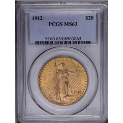 1912 $20 MS63 PCGS. An attractive piece with rich copp 1912[$20] MS63 PCGS.