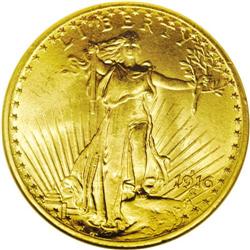1916-S $20 MS65 NGC. A highly lustrous Gem with attrac 1916-S[$20] MS65 NGC.