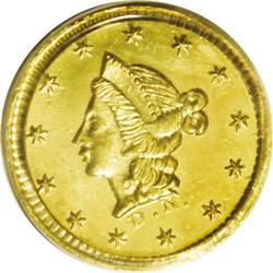 1853 50C Liberty Round 50 Cents, BG-409, R.3, MS63 PCG 1853[50C] Liberty Round 50 Cents, BG-409, R.3