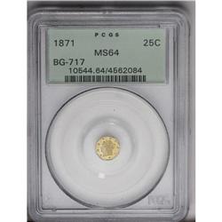 1871 25C Liberty Octagonal 25 Cents, BG-717, R.3, MS64 1871[25C] Liberty Octagonal 25 Cents, BG-717,