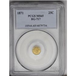 1871 25C Liberty Octagonal 25 Cents, BG-717, R.3, MS65 1871[25C] Liberty Octagonal 25 Cents, BG-717,
