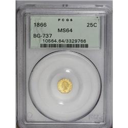 1866 25C Liberty Octagonal 25 Cents, BG-737, R.5, MS64 1866[25C] Liberty Octagonal 25 Cents, BG-737,