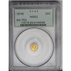 1870 25C Liberty Octagonal 25 Cents, BG-752, Low R.5, 1870[25C] Liberty Octagonal 25 Cents, BG-752, 