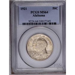 1921 50C Alabama MS64 PCGS. The eagle''s back claw is 1921[50C] Alabama MS64 PCGS.