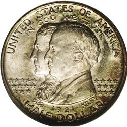 1921 50C Alabama MS65 PCGS. Blushes of deep apricot an 1921[50C] Alabama MS65 PCGS.