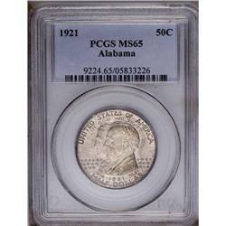 1921 50C Alabama MS65 PCGS. The richly frosted surface 1921[50C] Alabama MS65 PCGS.