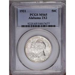 1921 50C Alabama 2x2 MS65 PCGS. Boldly struck with muc 1921[50C] Alabama 2x2 MS65 PCGS.