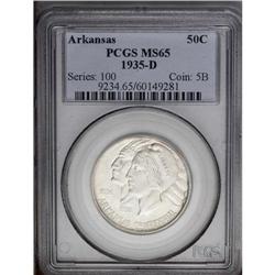 1935-D 50C Arkansas MS65 PCGS. Despite its status as a 1935-D[50C] Arkansas MS65 PCGS.