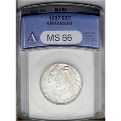 1937 50C Arkansas MS66 ANACS. A shimmering, silver-gra 1937[50C] Arkansas MS66 ANACS.