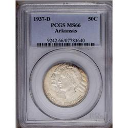 1937-D 50C Arkansas MS66 PCGS. Lustrous surfaces displ 1937-D[50C] Arkansas MS66 PCGS.