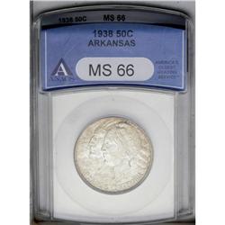 1938 50C Arkansas MS66 ANACS. Mottled lilac-gray and g 1938[50C] Arkansas MS66 ANACS.