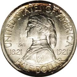 1921 50C Missouri 2x4 MS65 NGC. Satiny with luster qua 1921[50C] Missouri 2x4 MS65 NGC.