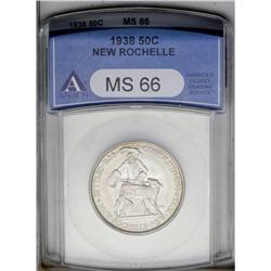 1938 50C New Rochelle MS66 ANACS. Satiny and virtually 1938[50C] New Rochelle MS66 ANACS.