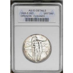 1926-S 50C Oregon--Cleaned--ANACS, AU53 Details, gloss 1926-S[50C] Oregon--Cleaned--ANACS, AU53 Deta